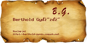 Berthold Győző névjegykártya